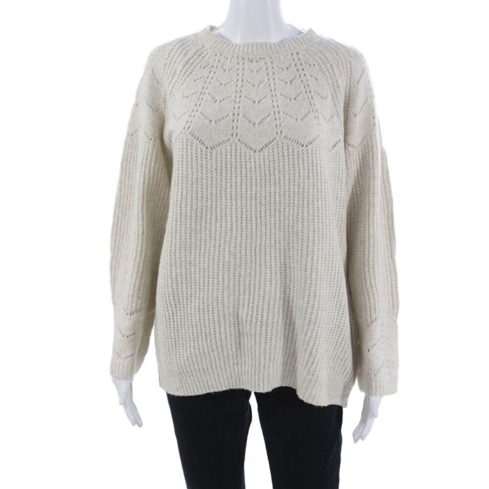 Pink Martini Unisex Beige Pullover Sweater Crew Neck Long Sleeve Size XS
